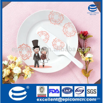 sweet happiness couple wedding design round porselen plates and dishes